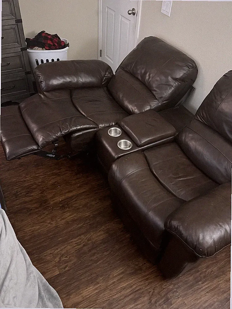 Authentic Leather Couch Recliner Electric With Cup Holders And Storage