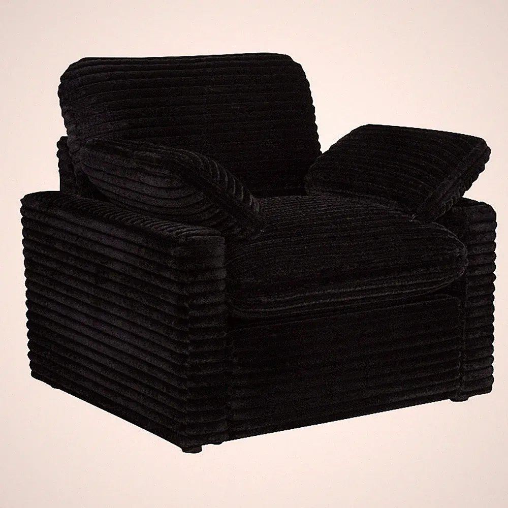 Coaster Collins Upholstery Fabric Corduroy Power Recliner Chair in Black