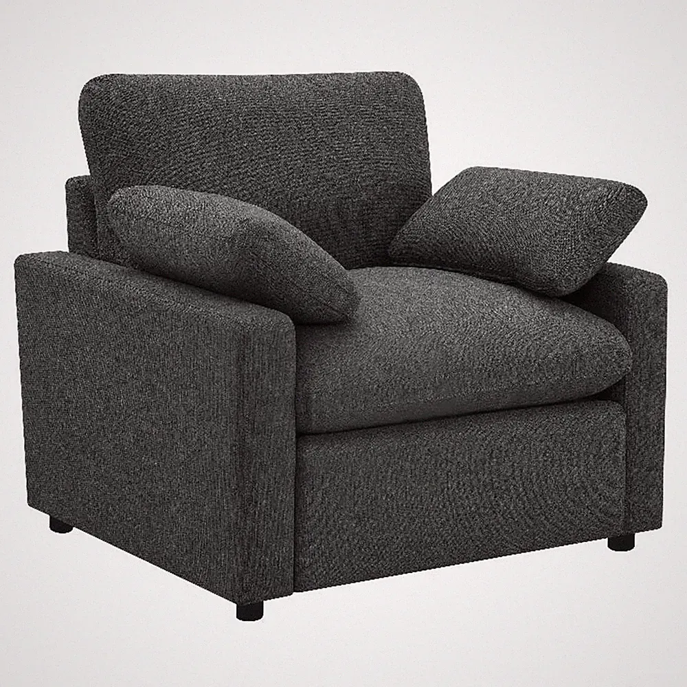 Coaster Collins Upholstery Fabric Power Recliner Chair in Dark Gray
