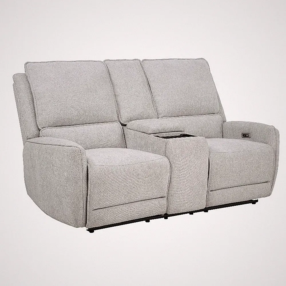Coaster Sylmar Chenille Upholstered Power Reclining Loveseat in Dove Grey