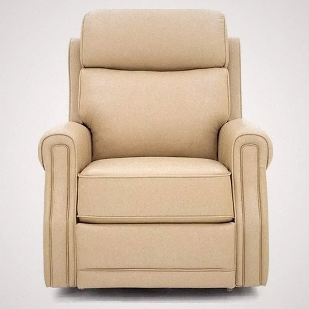 Pemberly Row Leather Power Lift Recliner with Heat in Sorrento Sand