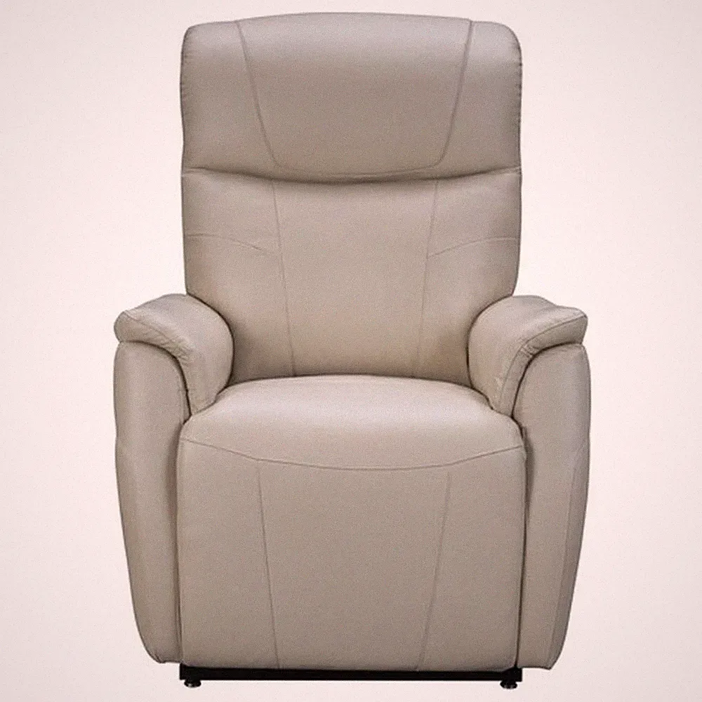 Pemberly Row Top-grain Leather Power Lift Recliner in Laurel Cream