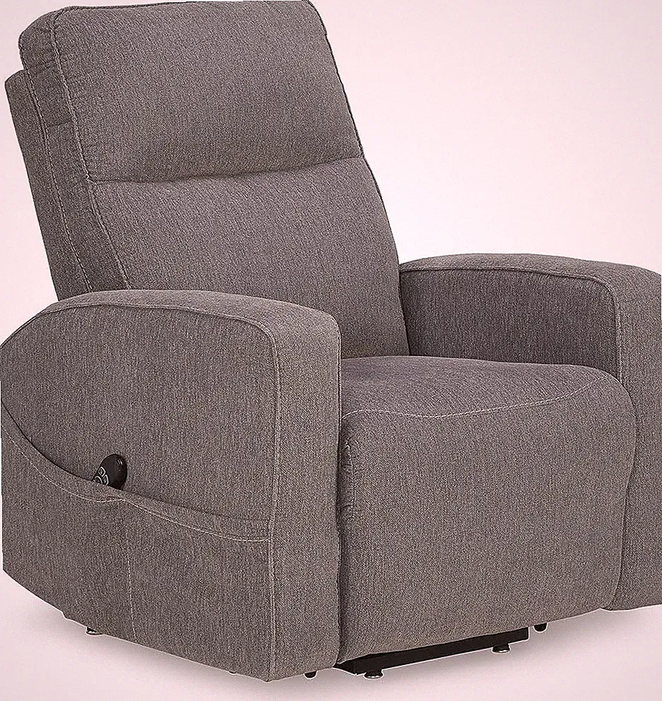 Starganza Gray Power Lift Recliner with Heat, Massage & Side Pocket