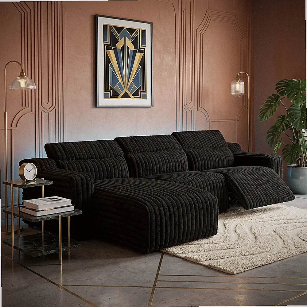 Zeal Recliner Sofa Set Power Recliner with Cup Holders & Headrests Brown
